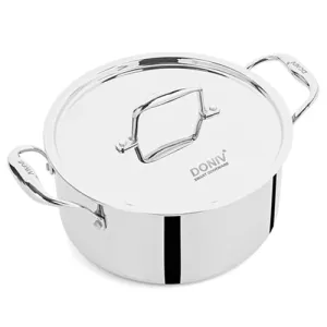 VINOD Doniv Titanium Triply Stainless Steel Sauce Pot with Cover 24 cms, Capacity 5.00 Liter