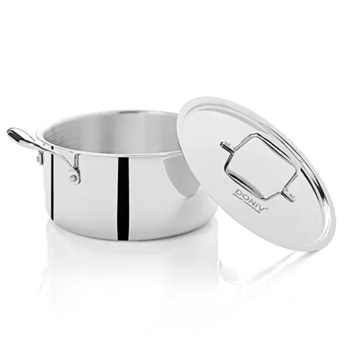 VINOD Doniv Titanium Triply Stainless Steel Sauce Pot with Cover 24 cms, Capacity 5.00 Liter