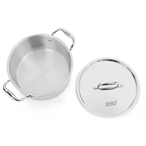 VINOD Doniv Titanium Triply Stainless Steel Sauce Pot with Cover 24 cms, Capacity 5.00 Liter