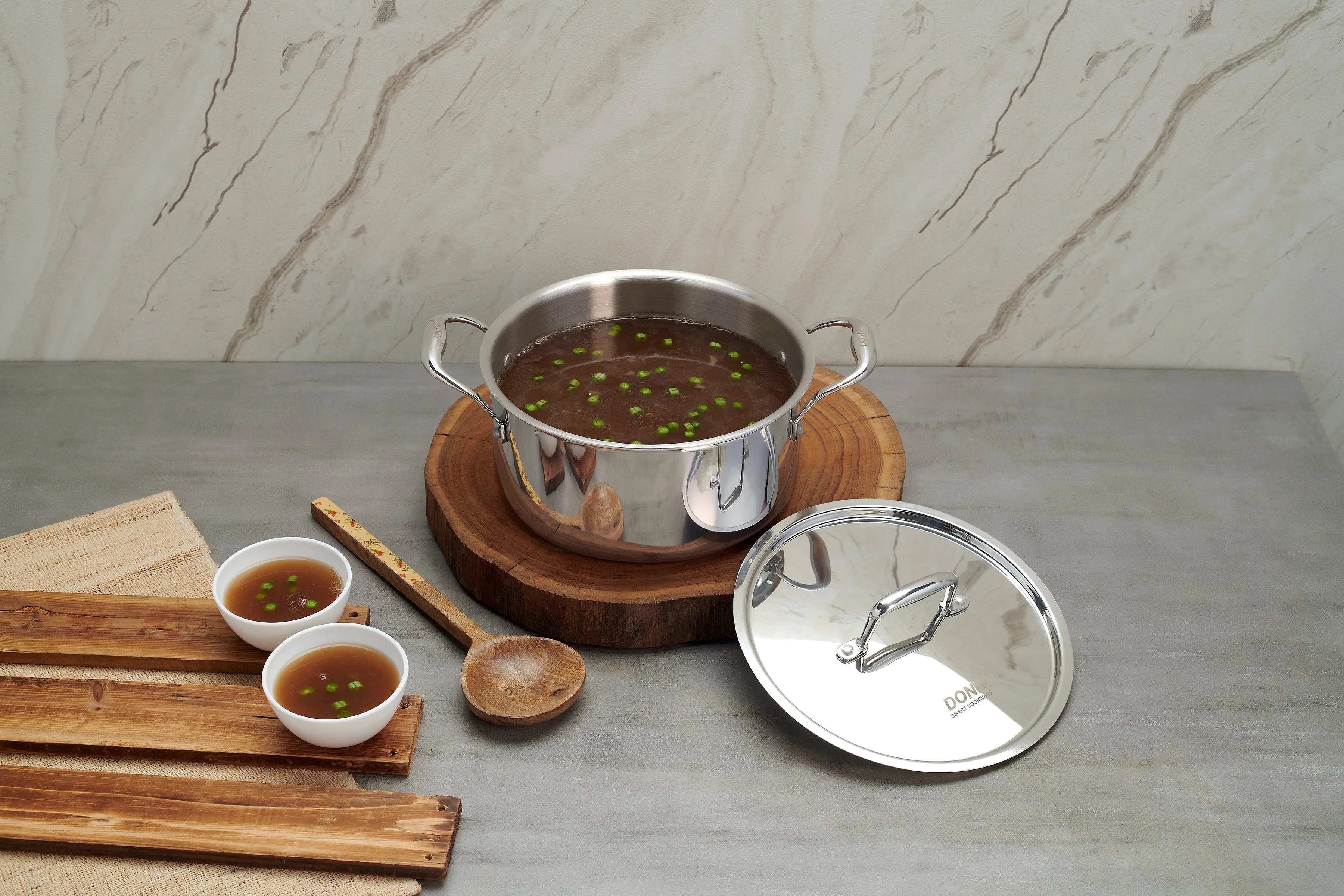 VINOD Doniv Titanium Triply Stainless Steel Sauce Pot with Cover 24 cms, Capacity 5.00 Liter