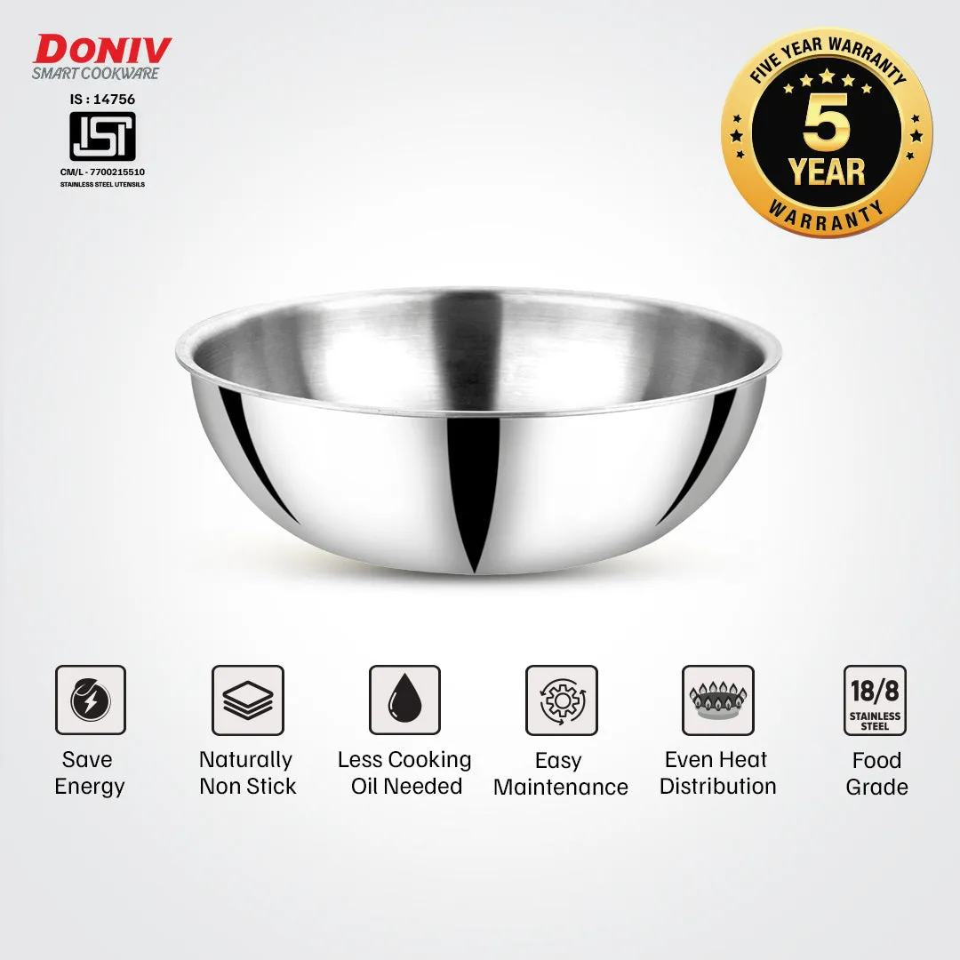 VINOD Doniv Titanium Triply Stainless Steel Tasla 28 cms, 4.00 Liter Capacity, Induction Friendly