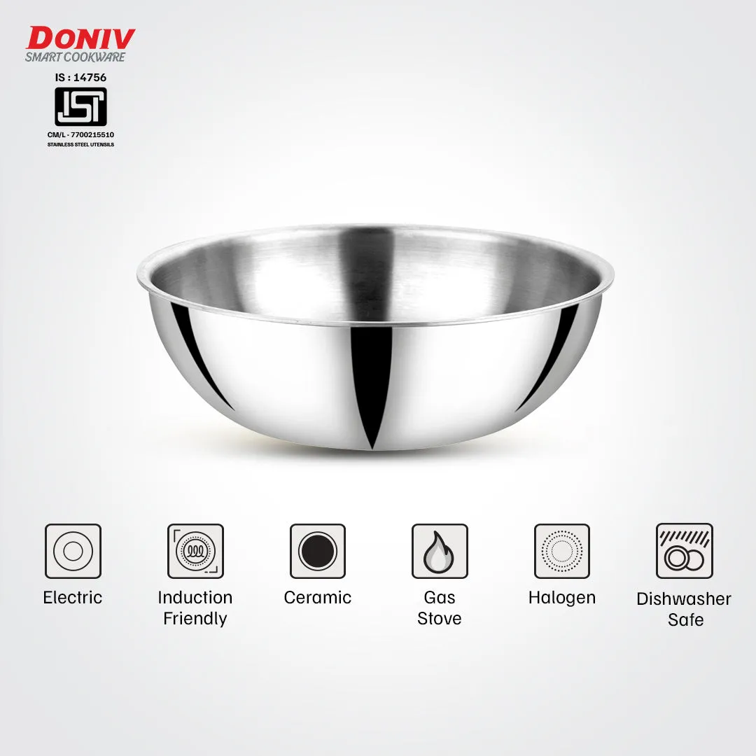 VINOD Doniv Titanium Triply Stainless Steel Tasla 30 cms, 5.00 Liter Capacity, Induction Friendly