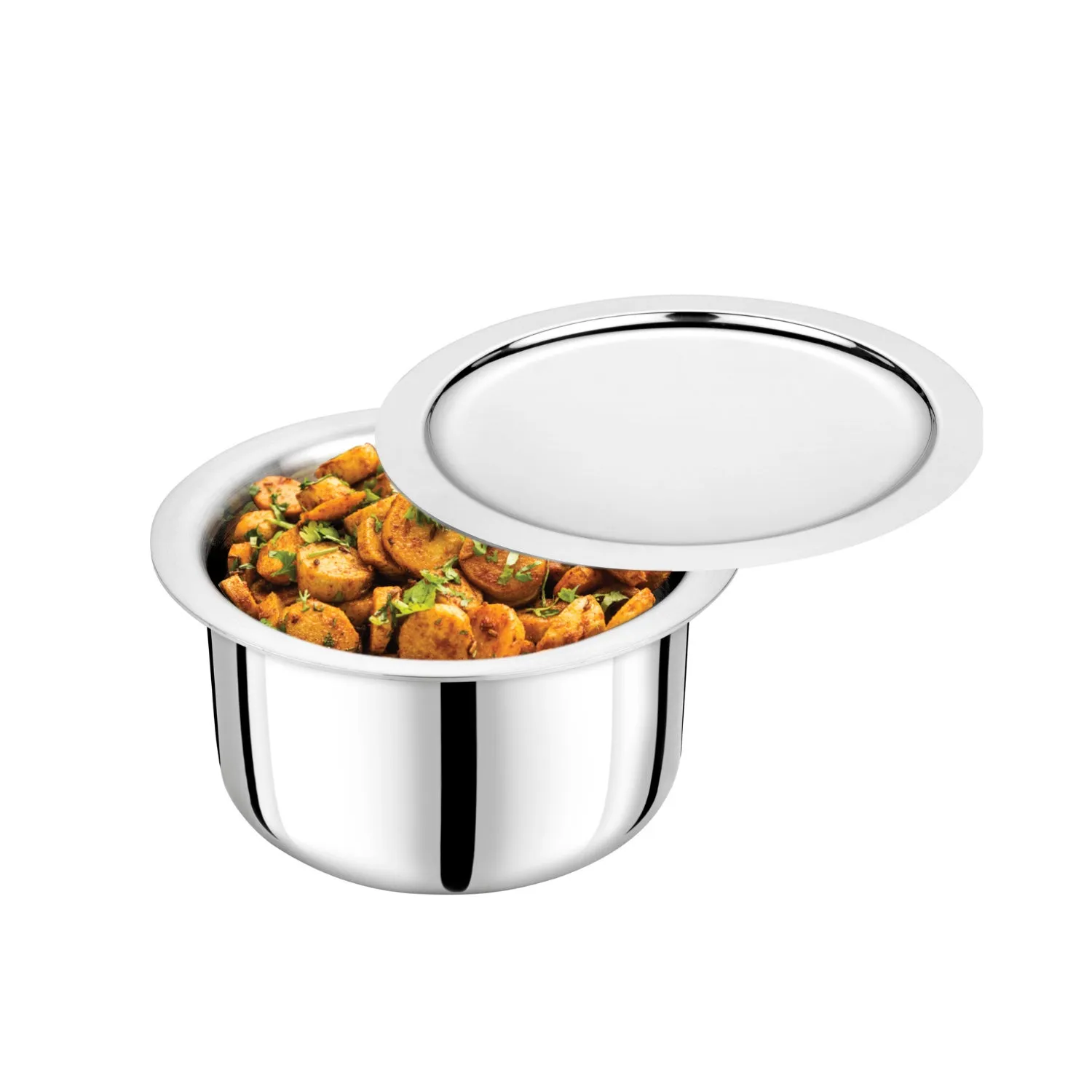 VINOD Doniv Titanium Triply Stainless Steel Tope with Cover 14 cms, 900 ml Capacity, Induction Friendly