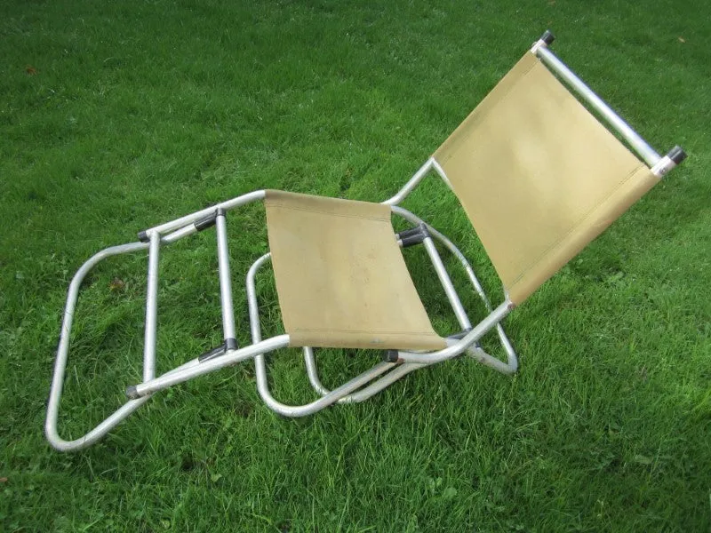 Vintage Canvas And Aluminium Adjustable Carp Fishing Chair.