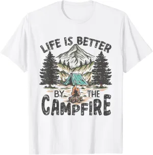 Vintage Retro Life is Better Around The Campfire Camping T-Shirt