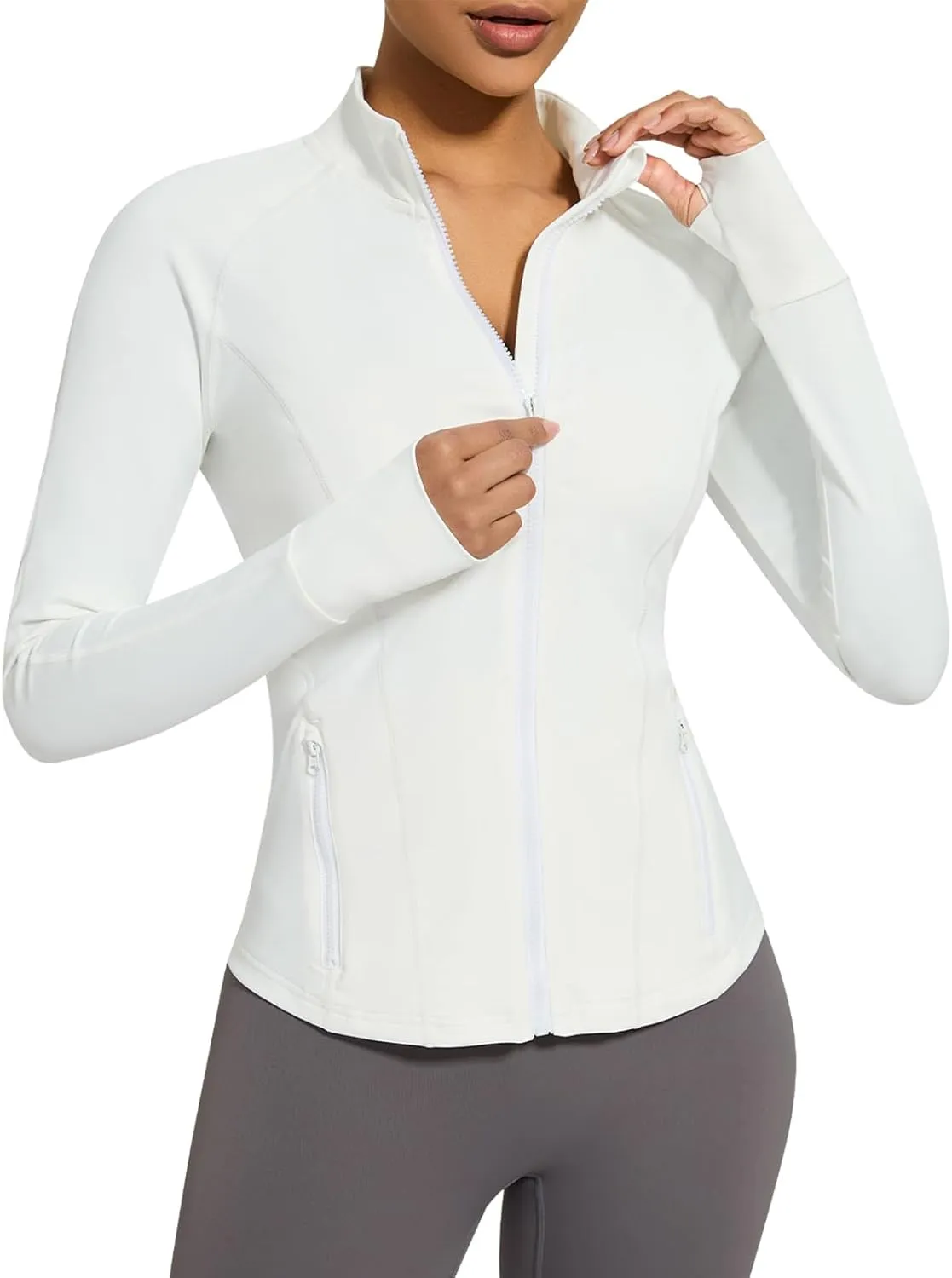 VUTRU Women's Zip Up Workout Jackets Lightweight Running Jackets Slim Fit Athletic Yoga Jacket with Pockets