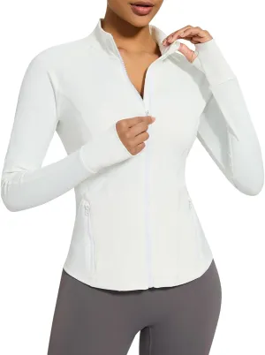 VUTRU Women's Zip Up Workout Jackets Lightweight Running Jackets Slim Fit Athletic Yoga Jacket with Pockets