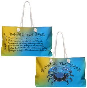 Weekender Bag with Acrostic Poem Spelling out "Cancer"