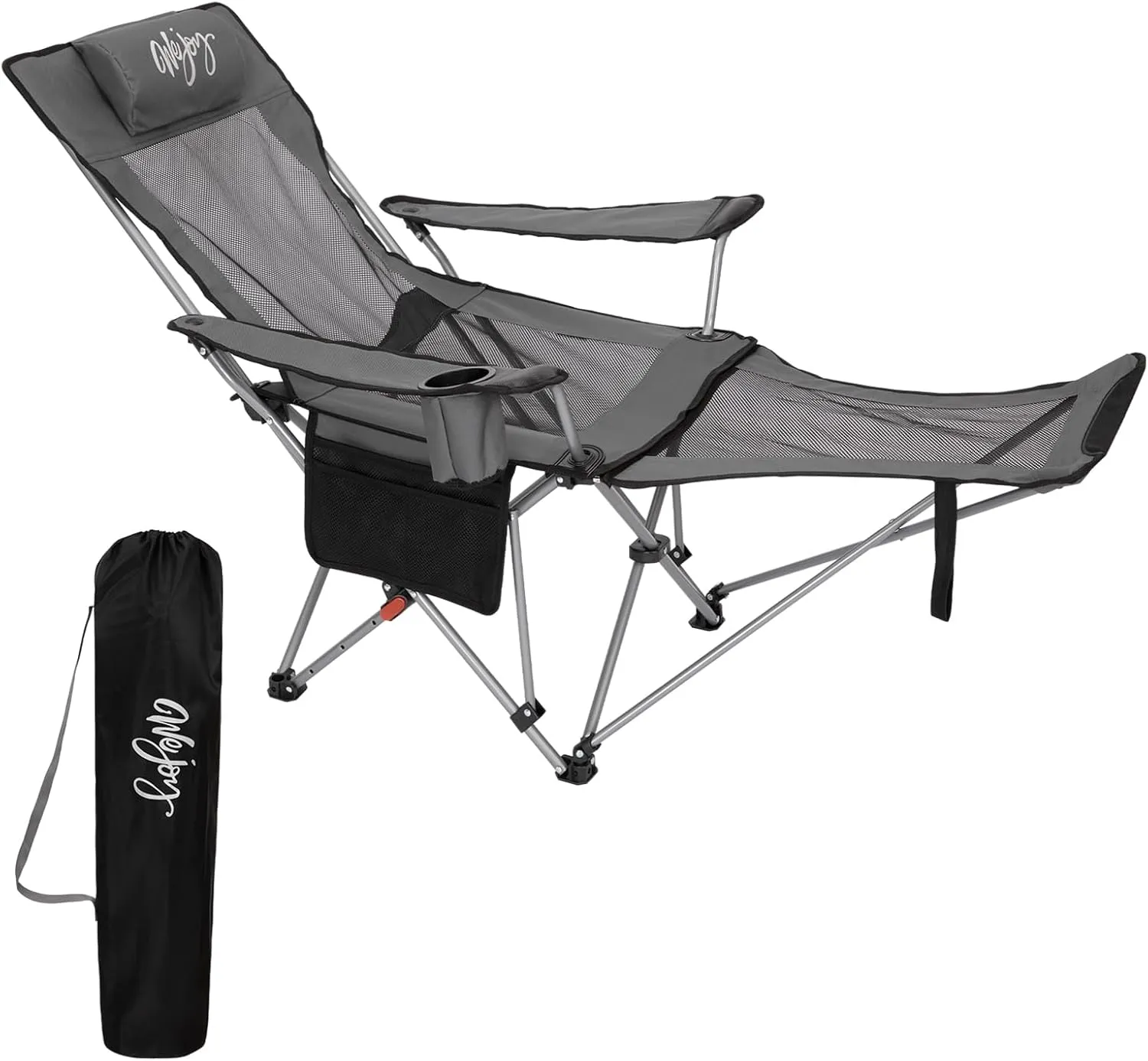 #WEJOY 2-in-1 Reclining Camping Chair with Footrest for Adults Folding Lounge Chair with Adjustable Backrest Lightweight Camping Chairs Heavy Duty Camp Chairs for Outdoor