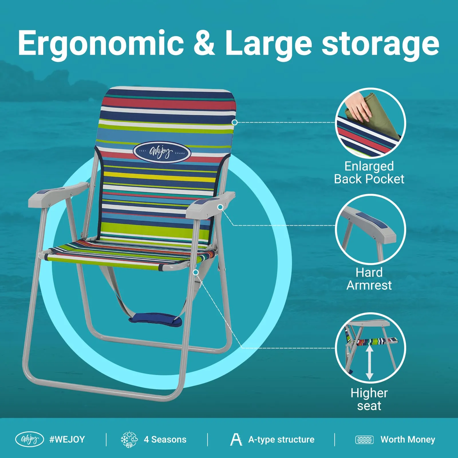 WEJOY Tall Beach Chair
