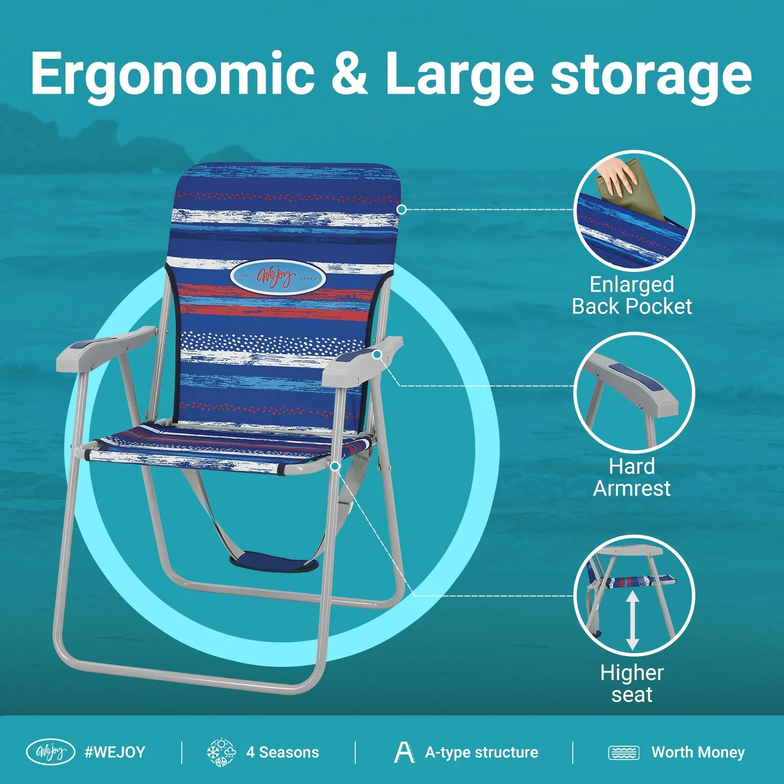 WEJOY Tall Beach Chair
