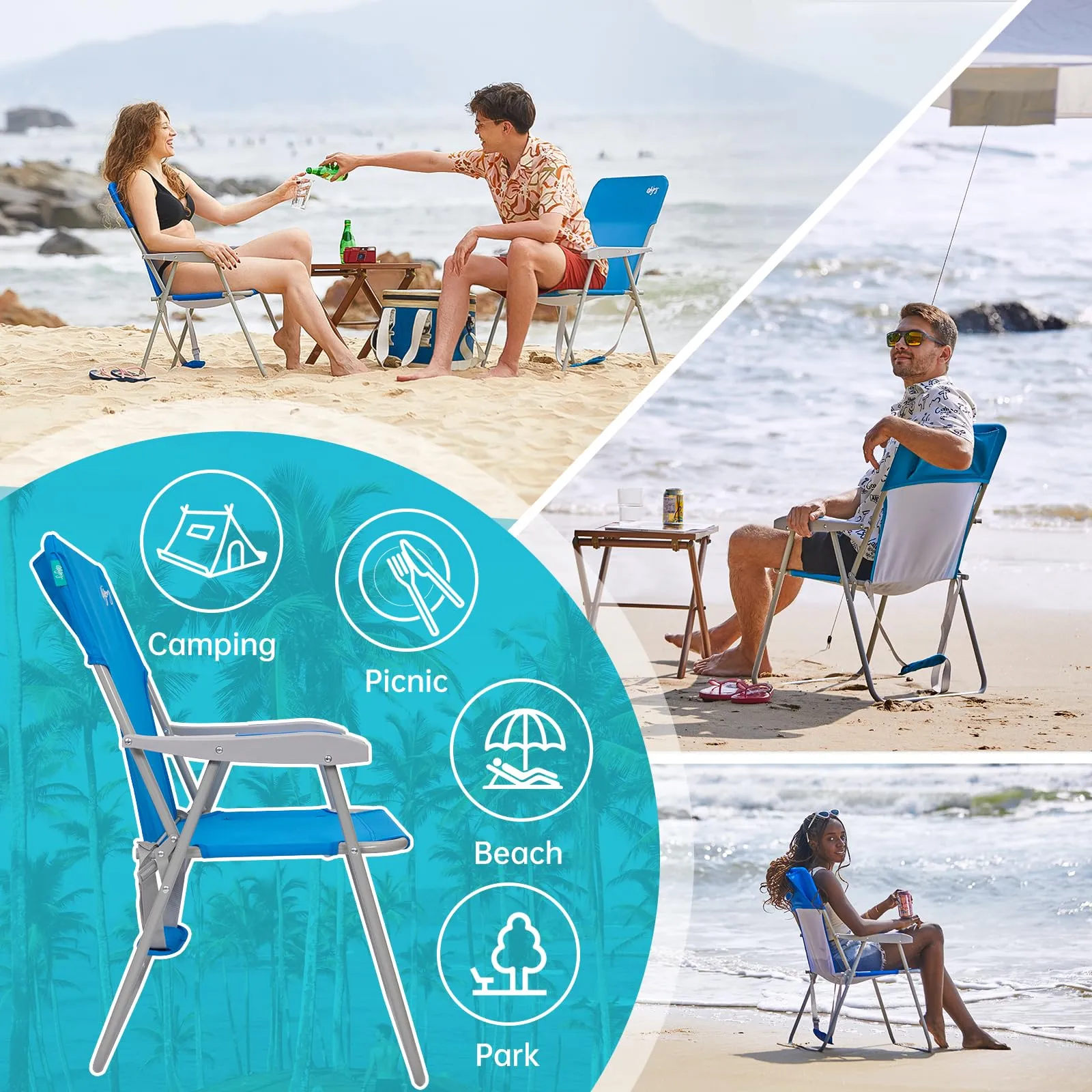 WEJOY Tall Beach Chair