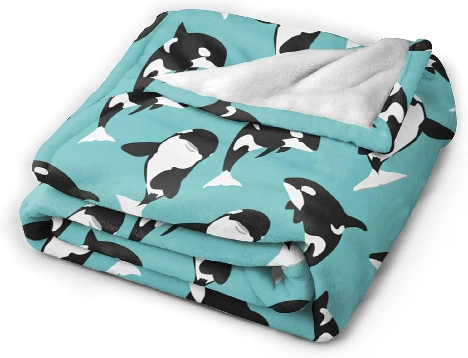 Whale Orca Soft Cozy Luxury Bed Blanket Microfiber Fleece Blanket All Season Lightweight Throw for The Bed… (M)
