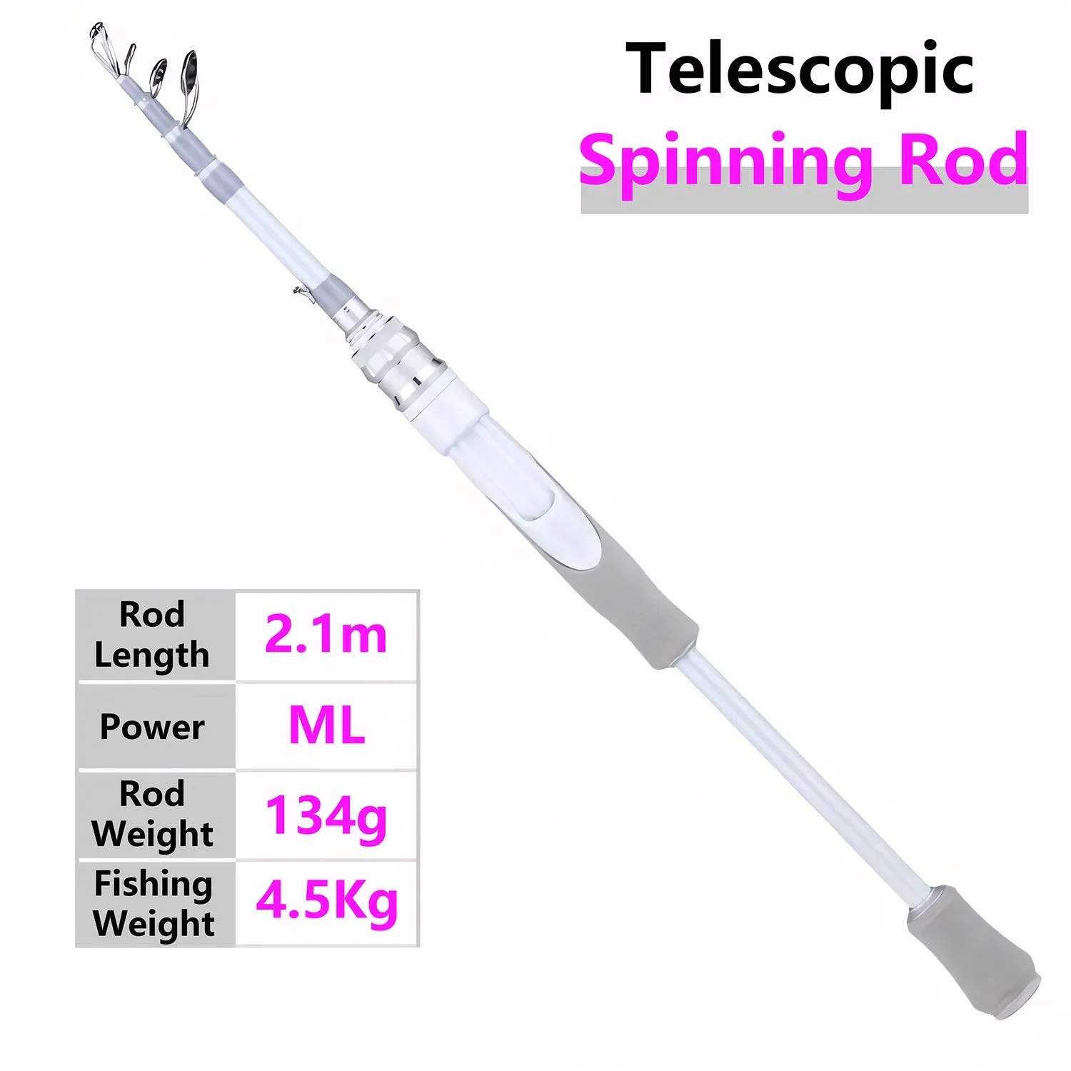 White Carbon Fiber Lure Fishing Rod,UL ML M Ultralight Spinning and Casting Rod,Trout,Bass,Carp Fishing Rod,Stream Fishing Pole