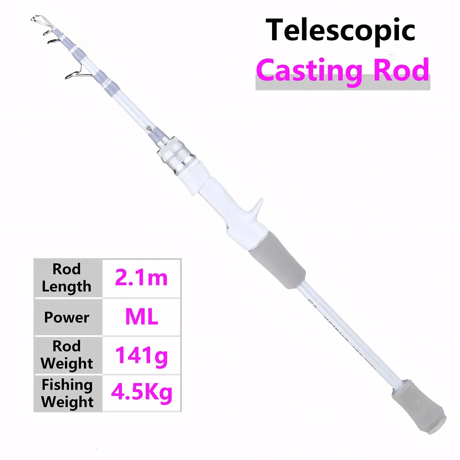 White Carbon Fiber Lure Fishing Rod,UL ML M Ultralight Spinning and Casting Rod,Trout,Bass,Carp Fishing Rod,Stream Fishing Pole
