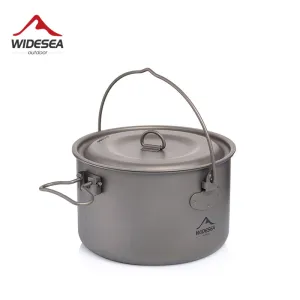 Widesea Camping Tableware Titanium  Outdoor Cooking Pot Picnic Kitchen Hiking Trekking