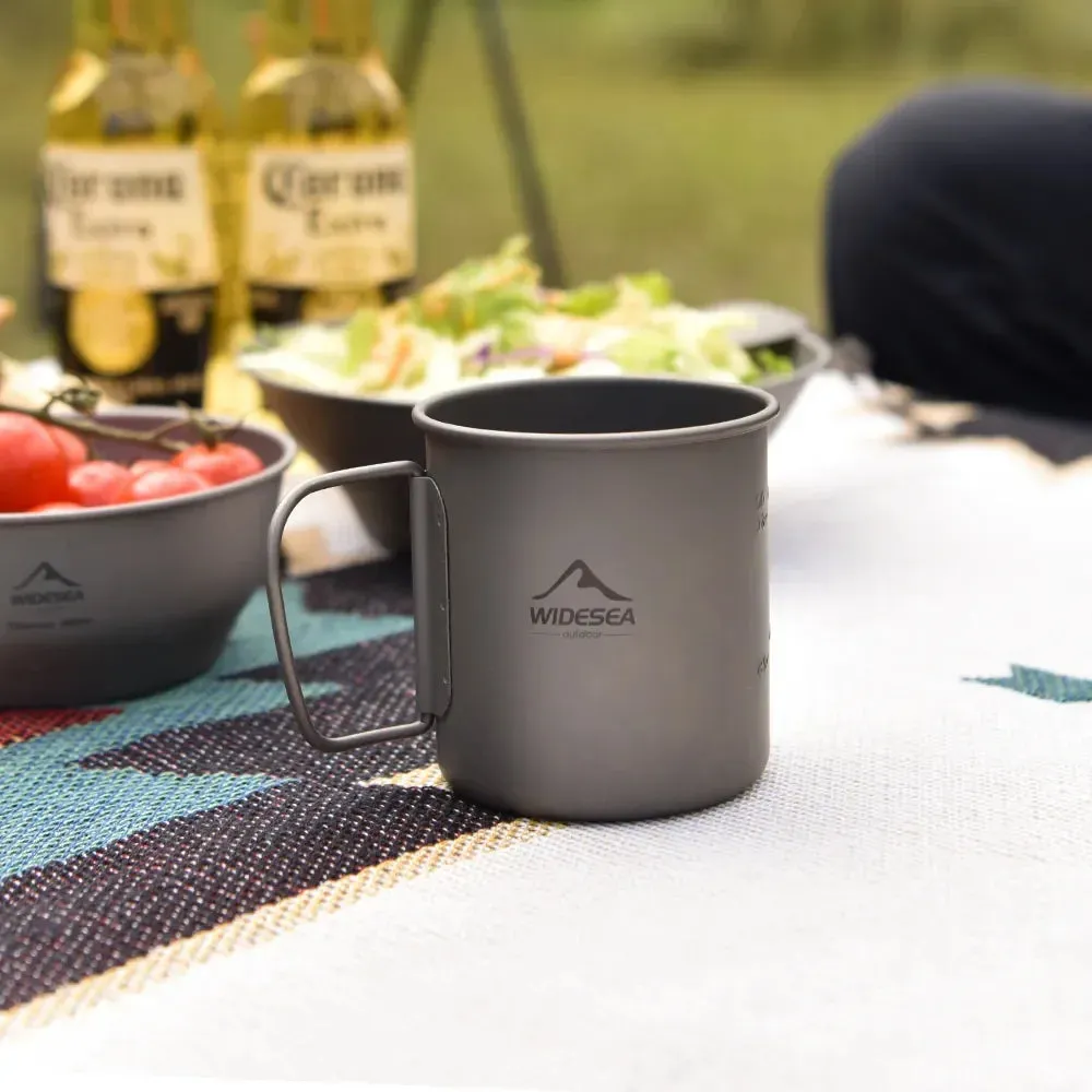 WIDESEA Camping Titanium Mug – Lightweight and Foldable Outdoor Cup