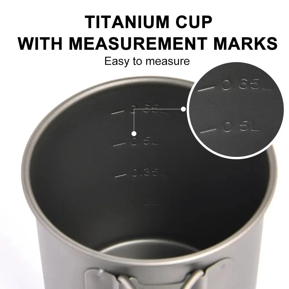 WIDESEA Camping Titanium Mug – Lightweight and Foldable Outdoor Cup