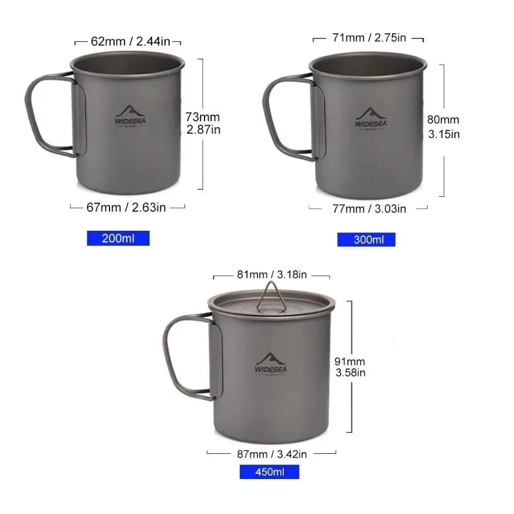 WIDESEA Camping Titanium Mug – Lightweight and Foldable Outdoor Cup