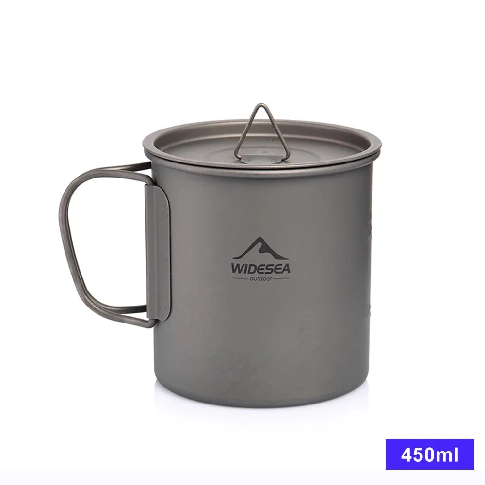 WIDESEA Titanium Camping Mug – 600ml Lightweight Cup for Outdoor Hiking & Travel