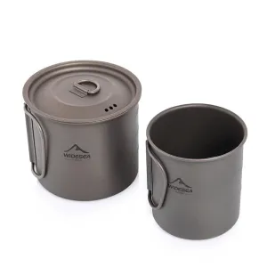 WIDESEA Titanium Camping Mug – 600ml Lightweight Cup for Outdoor Hiking & Travel