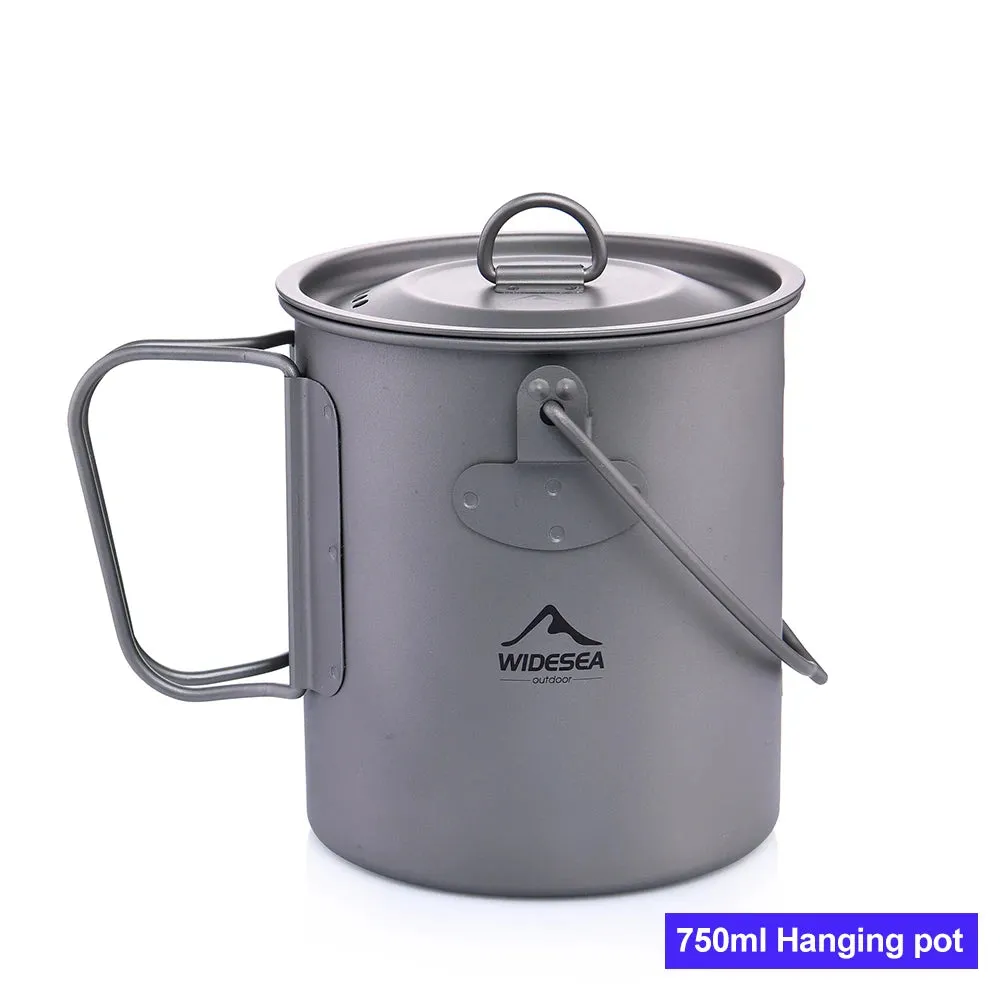 WIDESEA Titanium Camping Mug – 600ml Lightweight Cup for Outdoor Hiking & Travel