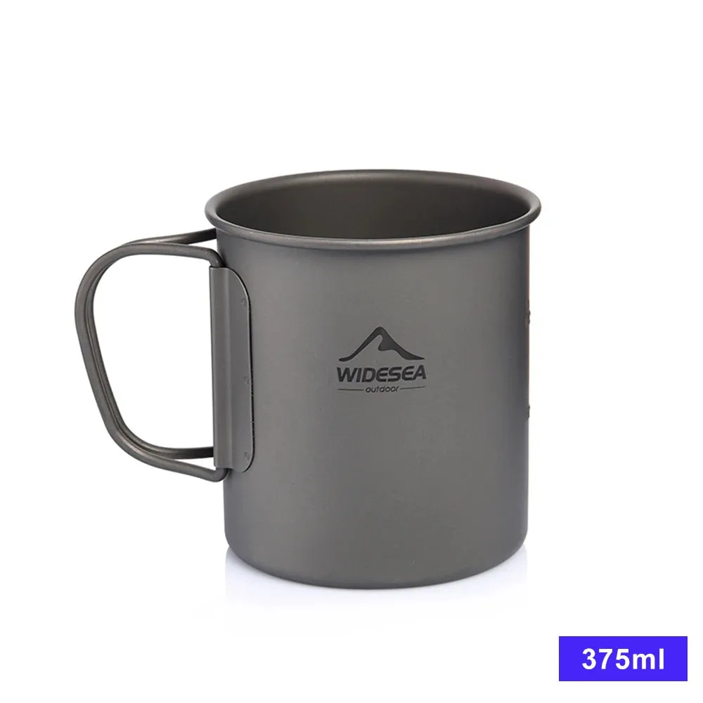 WIDESEA Titanium Camping Mug – 600ml Lightweight Cup for Outdoor Hiking & Travel