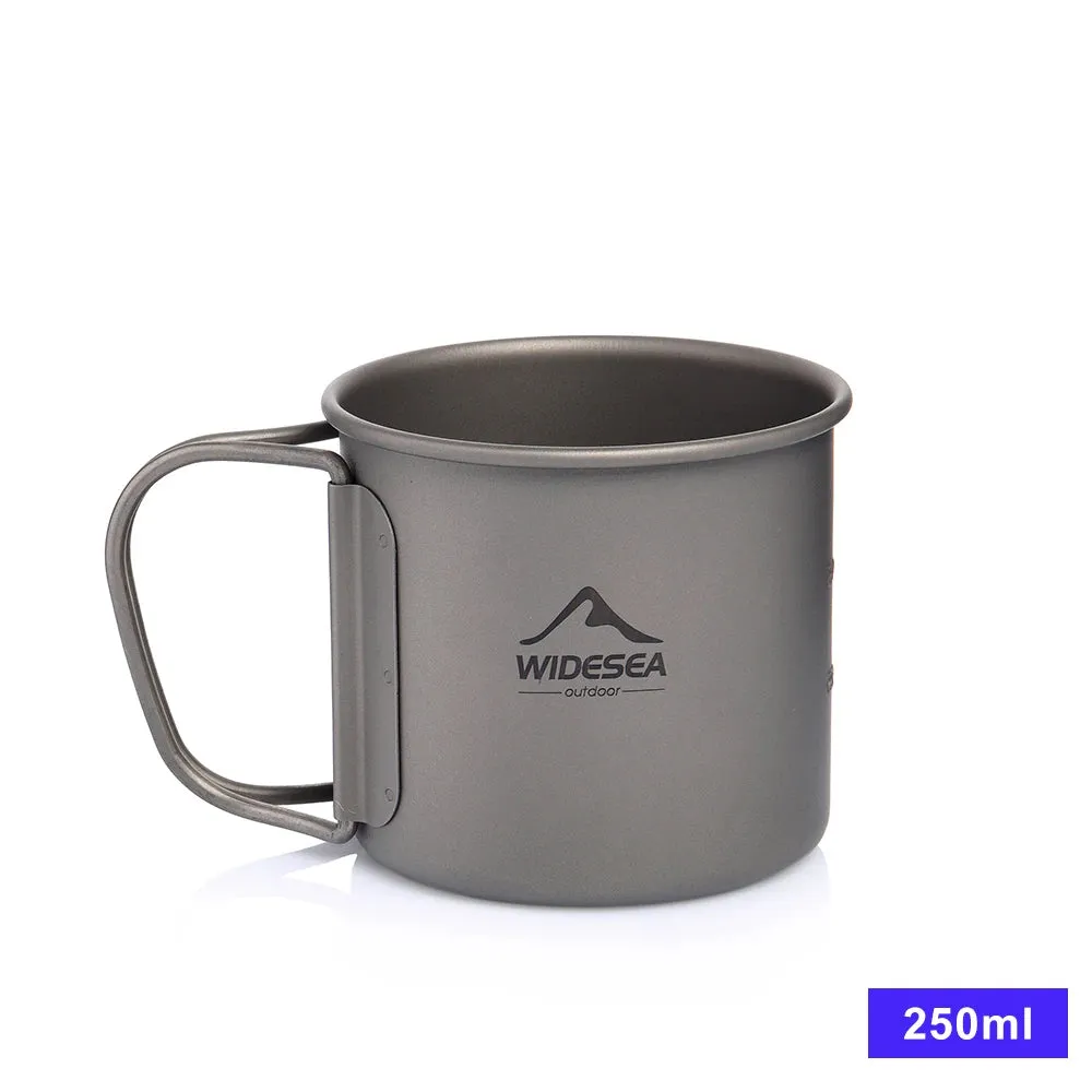 WIDESEA Titanium Camping Mug – 600ml Lightweight Cup for Outdoor Hiking & Travel