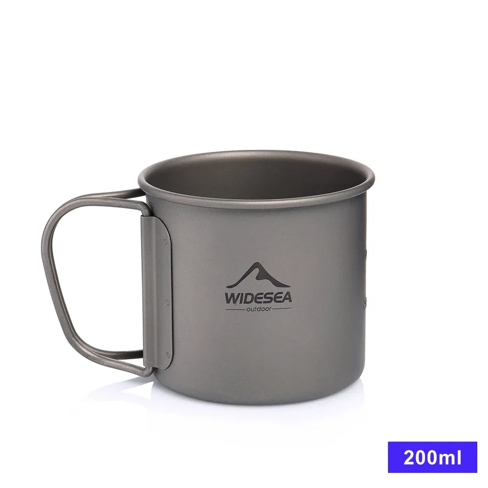 WIDESEA Titanium Camping Mug – 600ml Lightweight Cup for Outdoor Hiking & Travel