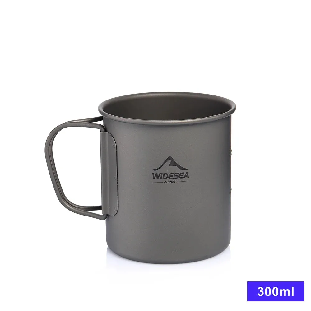 WIDESEA Titanium Camping Mug – 600ml Lightweight Cup for Outdoor Hiking & Travel