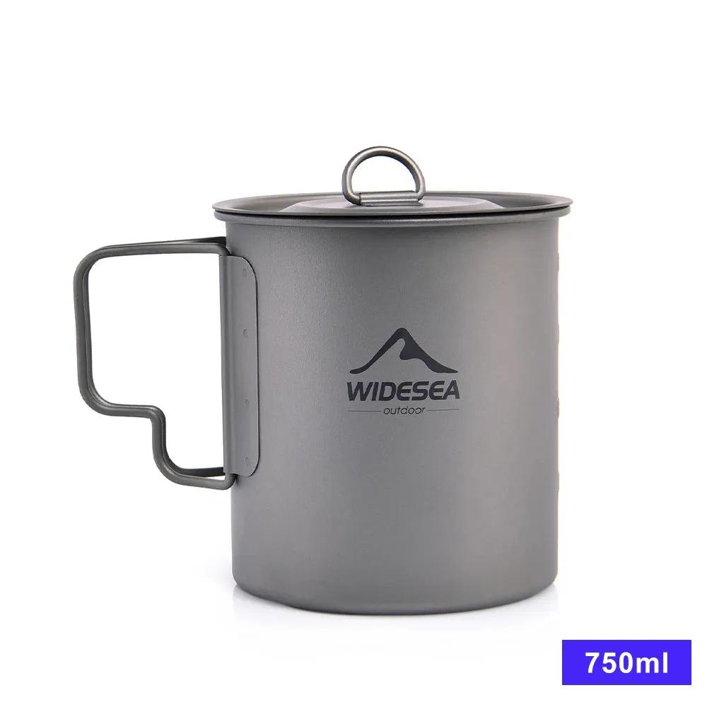 WIDESEA Titanium Camping Mug – 600ml Lightweight Cup for Outdoor Hiking & Travel