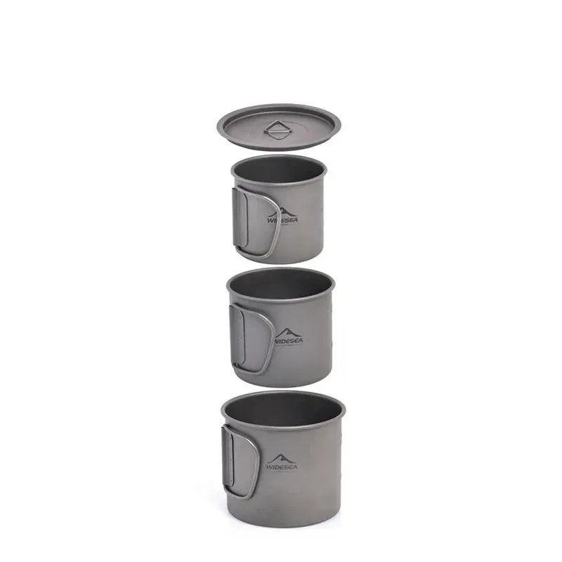 WIDESEA Titanium Camping Mug – 600ml Lightweight Cup for Outdoor Hiking & Travel