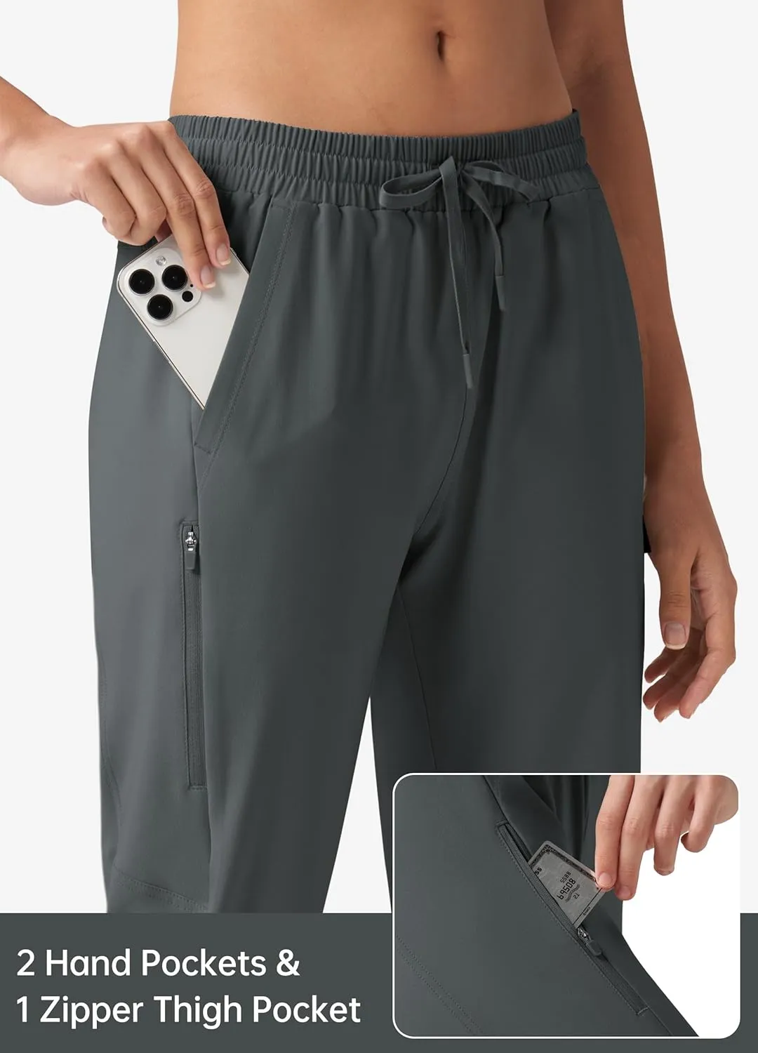 Willit Womens 15" Long Shorts Below Knee Length Capri Hiking Cargo Lightweight Quick Dry Water Resistant Zipper Pocket