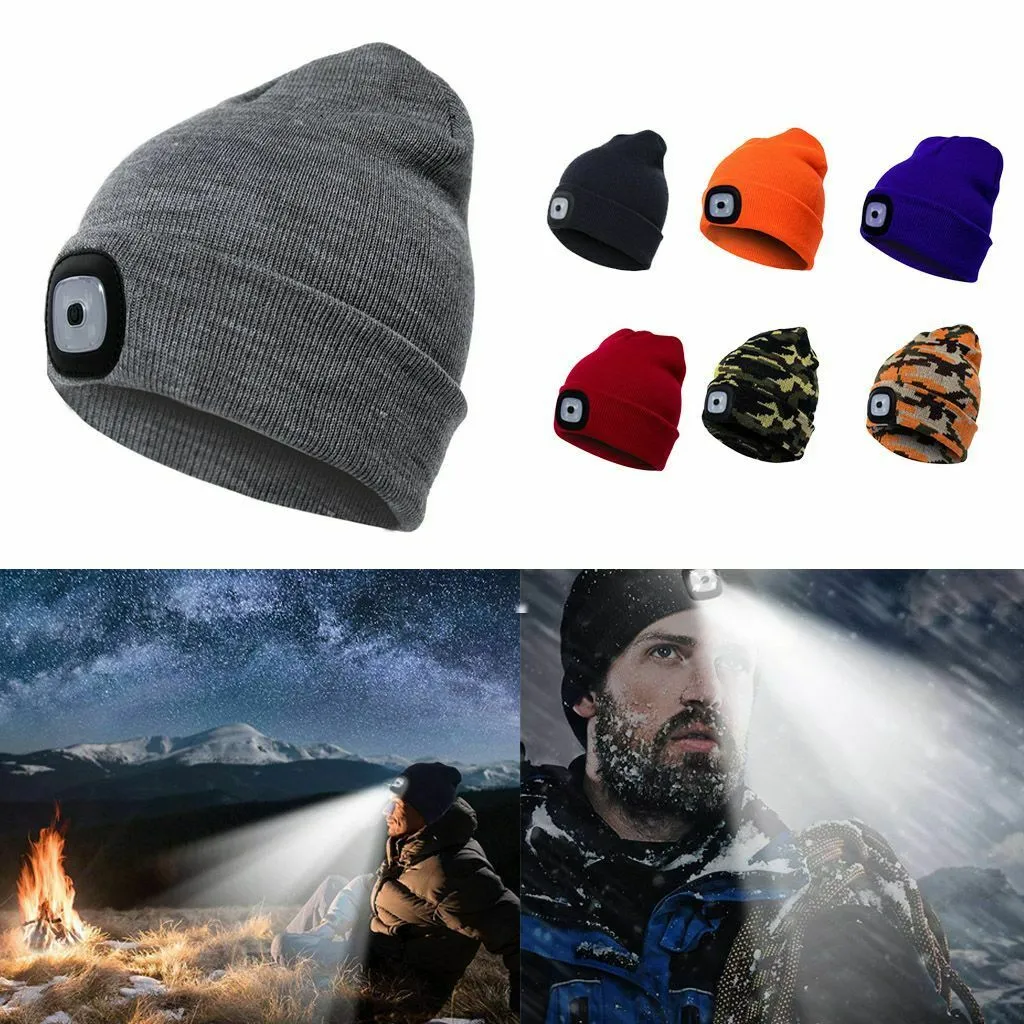 Winter Bright LED Headlamp Beanie