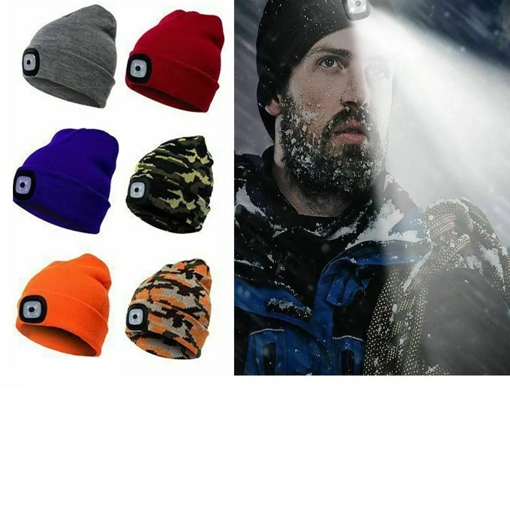 Winter Bright LED Headlamp Beanie