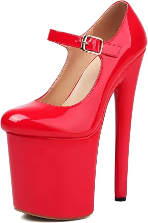 Women Sexy Pole Dance Heels Stiletto High Heels Mary Jane Pumps Platform 8 Inch