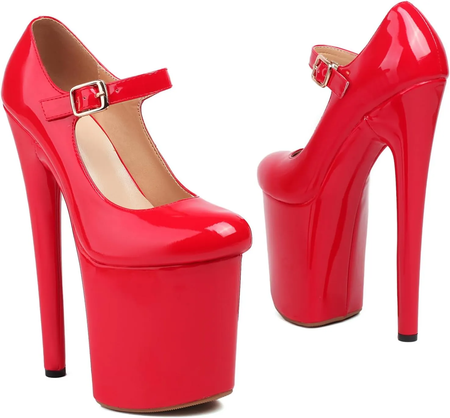 Women Sexy Pole Dance Heels Stiletto High Heels Mary Jane Pumps Platform 8 Inch