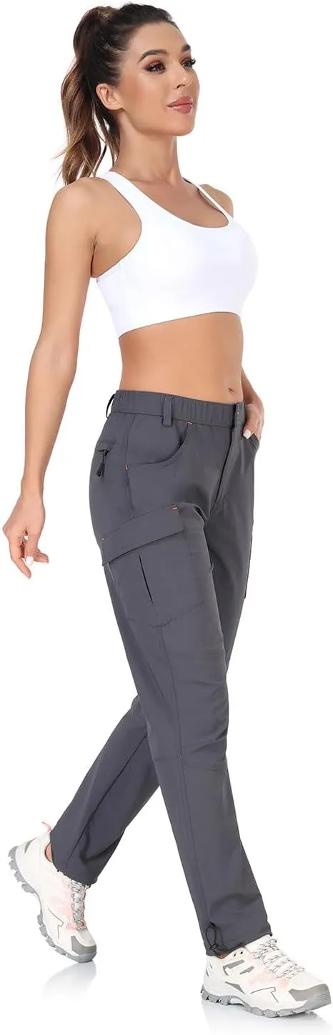 Women's Cargo Capris Hiking Pants Lightweight Waterproof Travel Outfits Camping Clothes Casual Summer Pockets