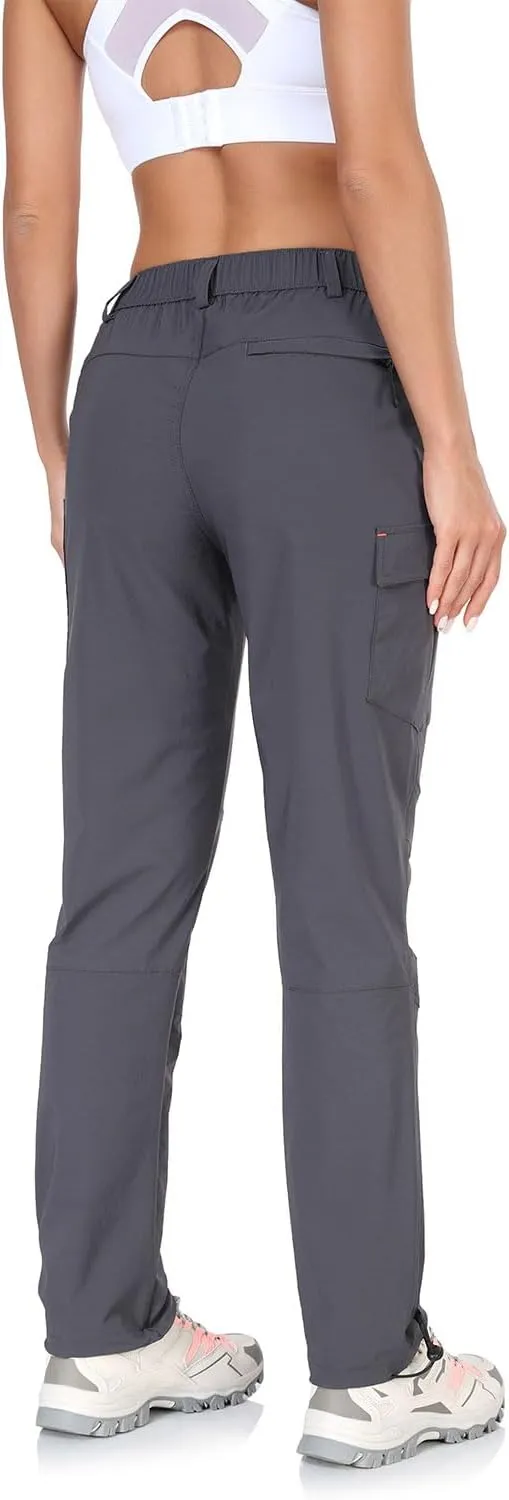 Women's Cargo Capris Hiking Pants Lightweight Waterproof Travel Outfits Camping Clothes Casual Summer Pockets