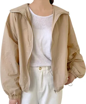 Women's Lightweight Sun Protection Jacket Hooded Long Sleeve UV Shirt Comforable for Yoga Running Hiking Fishing
