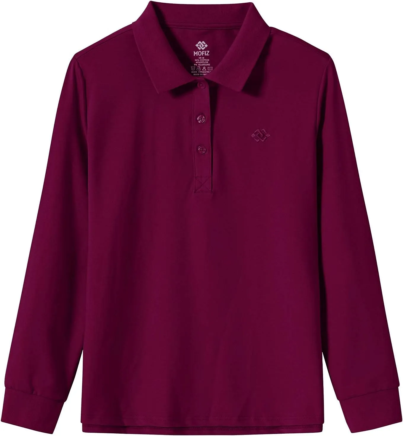 Women's Long Sleeve Golf Polo Shirts Lightweight Quick Dry Moisture Wicking Athletic Tennis Sports Tops 3-Button