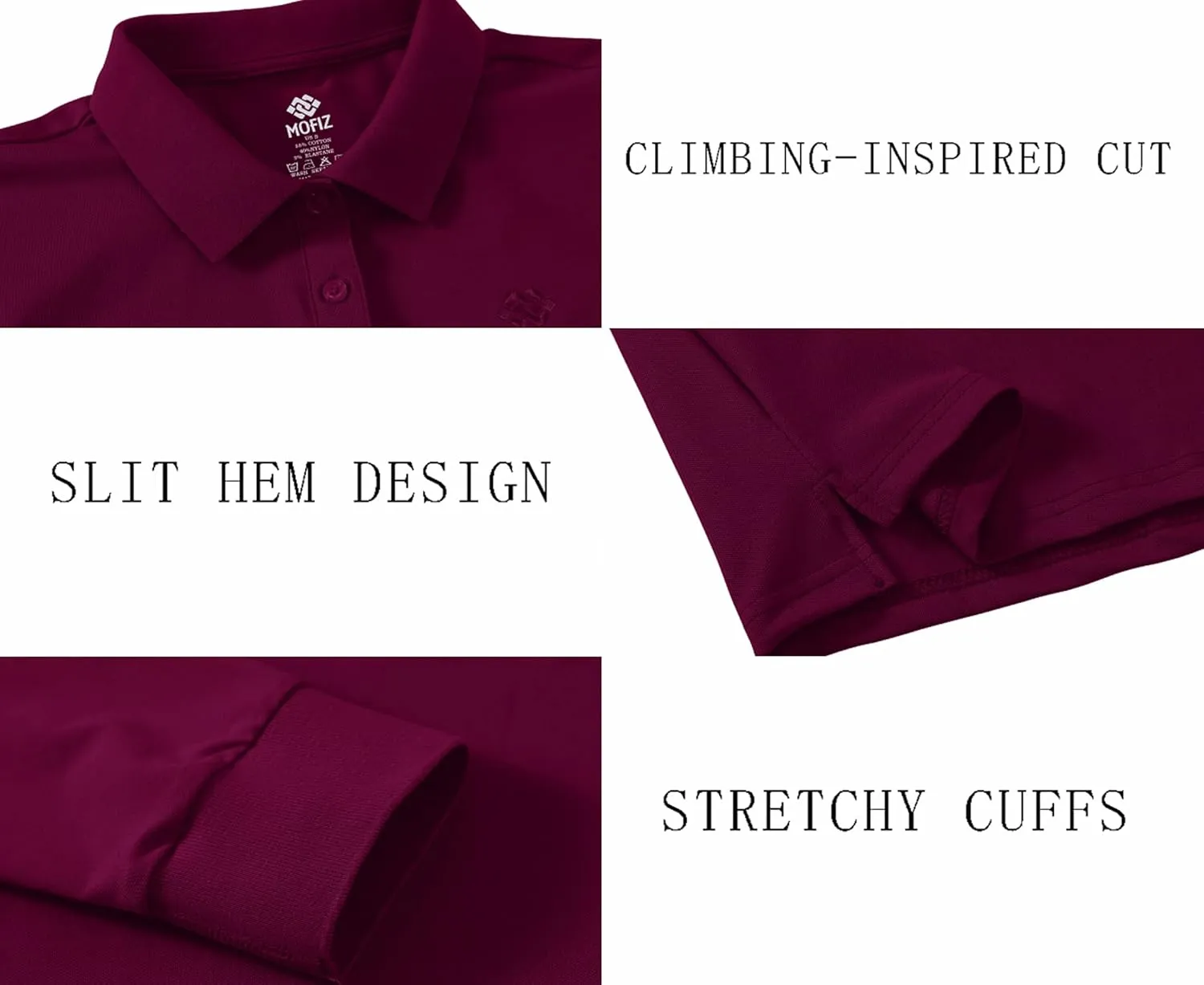 Women's Long Sleeve Golf Polo Shirts Lightweight Quick Dry Moisture Wicking Athletic Tennis Sports Tops 3-Button