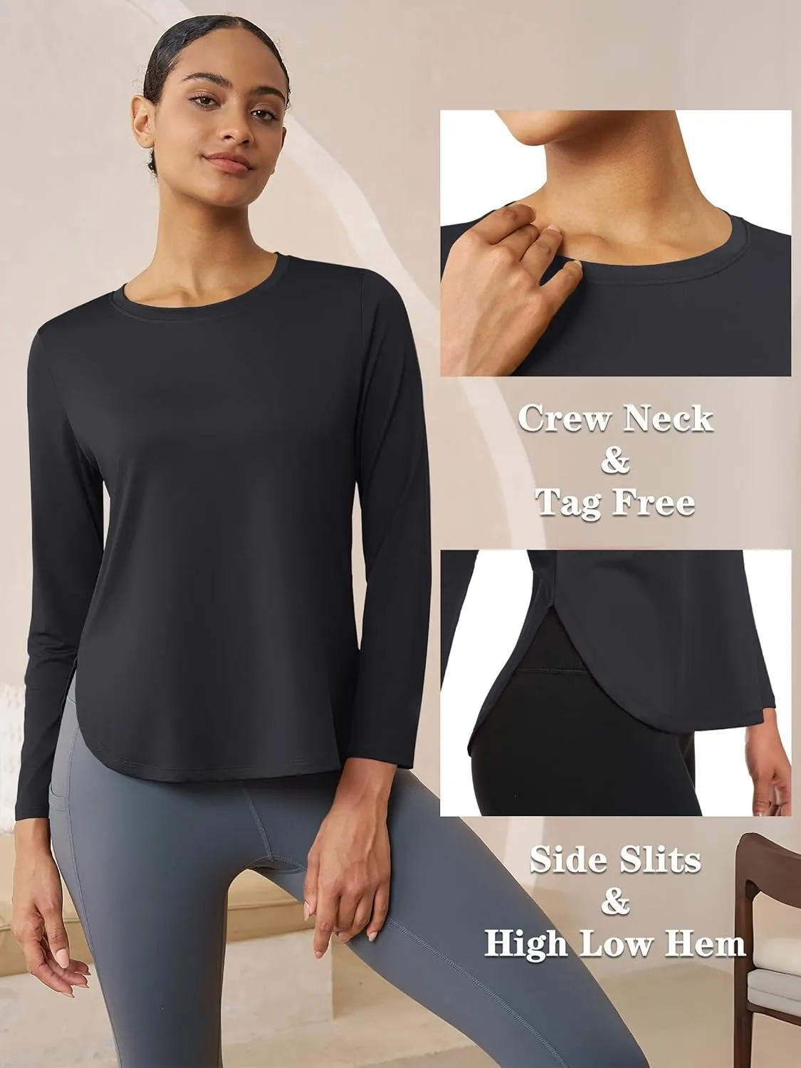 Women's Sun Shirts Long Sleeve Workout UPF 80  UV Protection Lightweight Quick Dry Outdoor Hiking Gym Tops