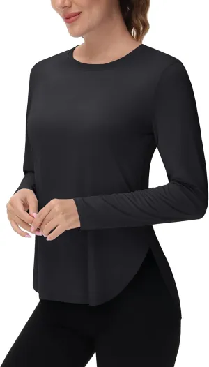 Women's Sun Shirts Long Sleeve Workout UPF 80  UV Protection Lightweight Quick Dry Outdoor Hiking Gym Tops