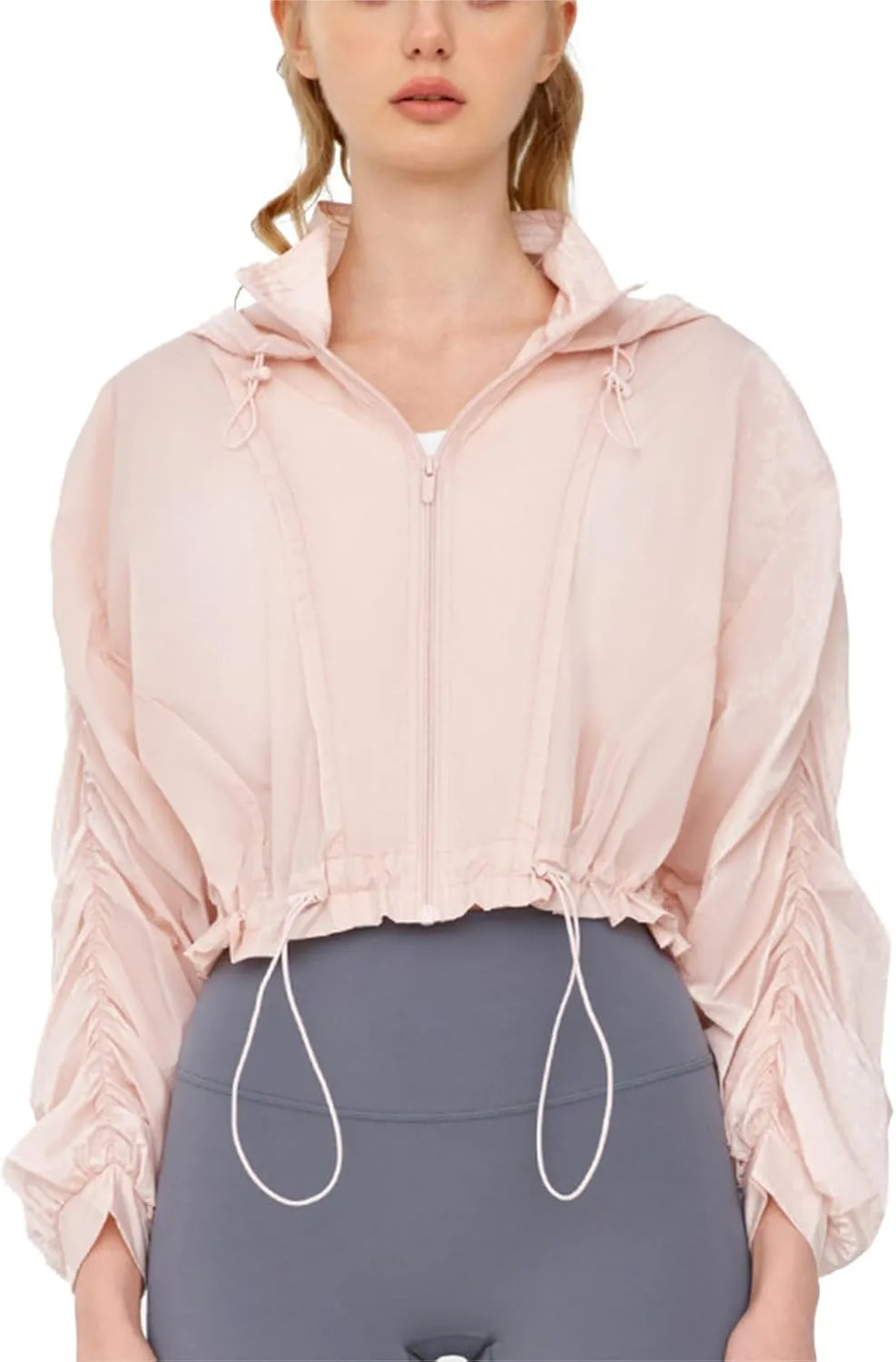 Women's UPF 50  Sun Protection UV Jacket Full Zip Lightweight Jacket Athletic Workout Hoodie for Running Outdoor Workout