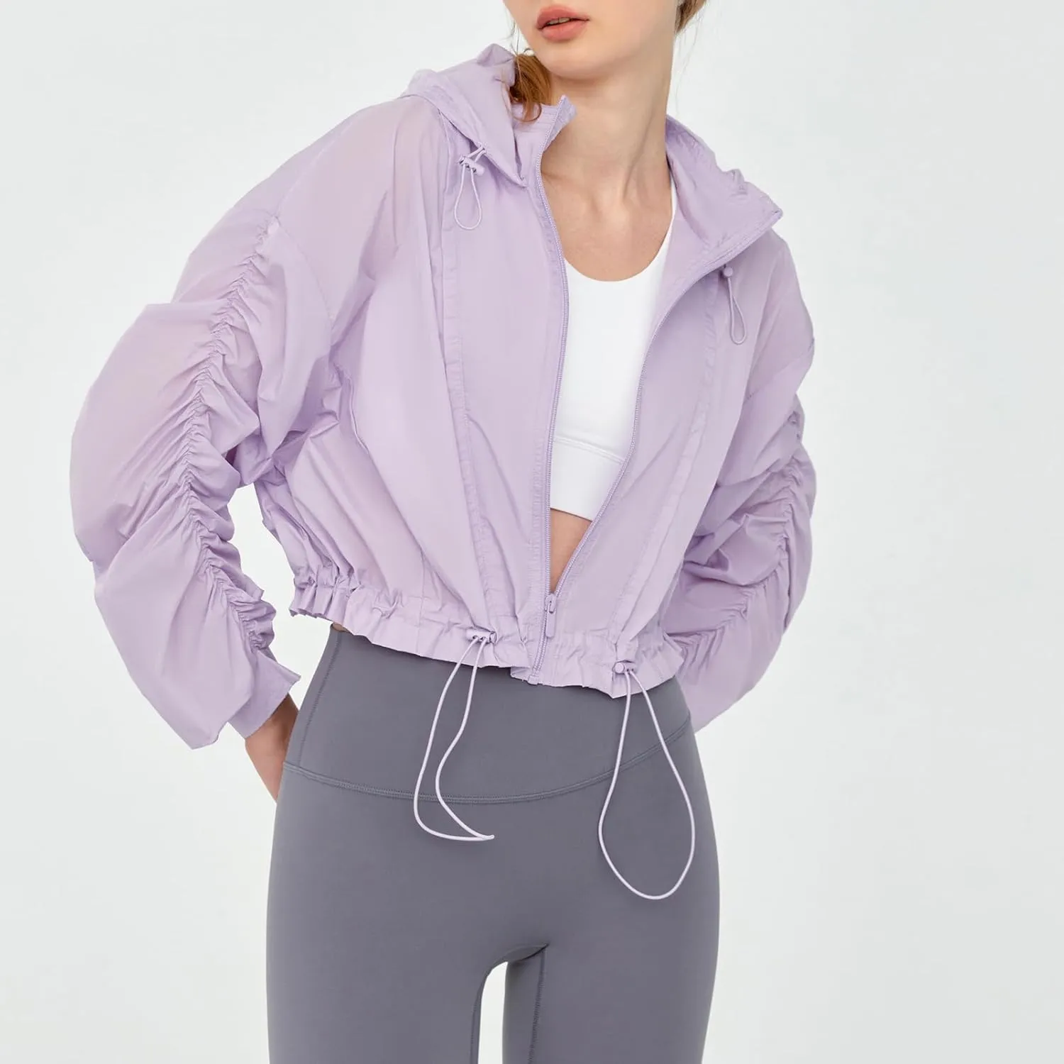 Women's UPF 50  Sun Protection UV Jacket Full Zip Lightweight Jacket Athletic Workout Hoodie for Running Outdoor Workout
