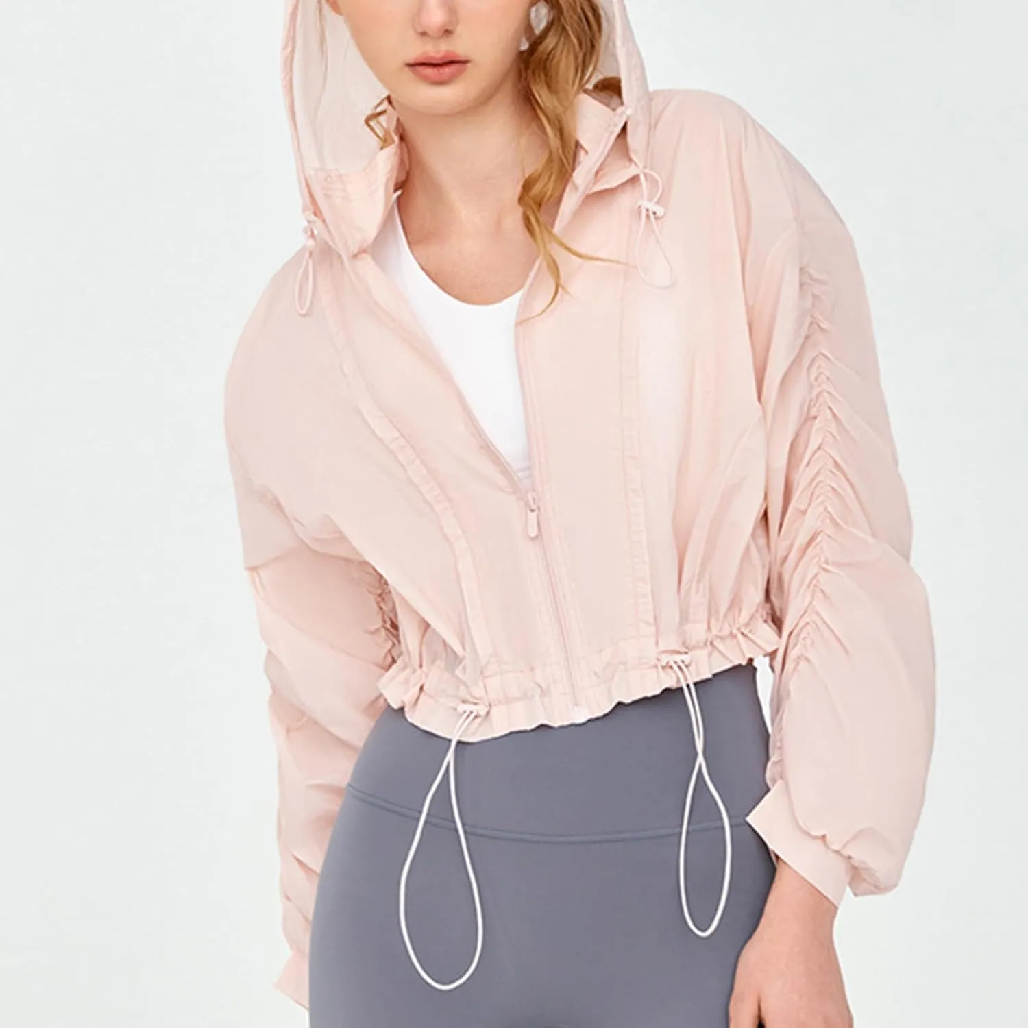 Women's UPF 50  Sun Protection UV Jacket Full Zip Lightweight Jacket Athletic Workout Hoodie for Running Outdoor Workout