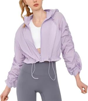 Women's UPF 50  Sun Protection UV Jacket Full Zip Lightweight Jacket Athletic Workout Hoodie for Running Outdoor Workout