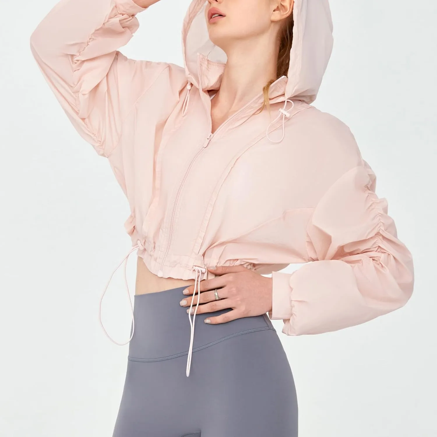 Women's UPF 50  Sun Protection UV Jacket Full Zip Lightweight Jacket Athletic Workout Hoodie for Running Outdoor Workout