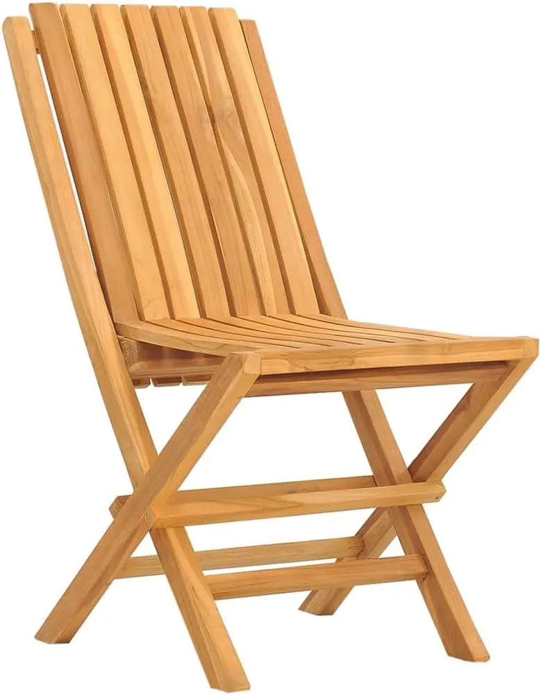 Wooden Folding Patio Chairs 8 pcs 18.5"x18.5"x35" Solid Teak Outdoor Dining Chairs Comfortable Garden Lounge Chairs Folding Garden Furniture